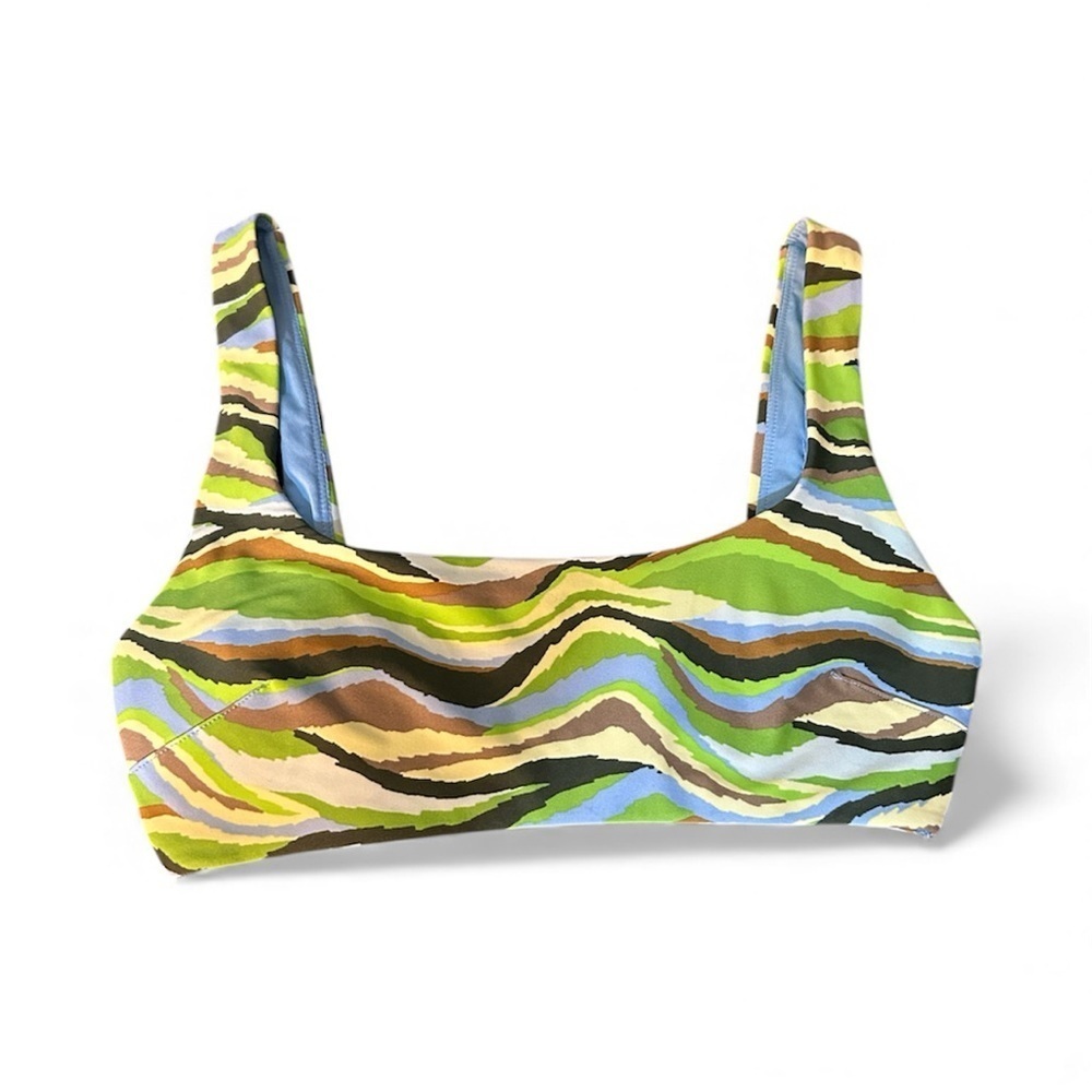 Aerie Scoop Colorful Striped Swim top sz S, 019